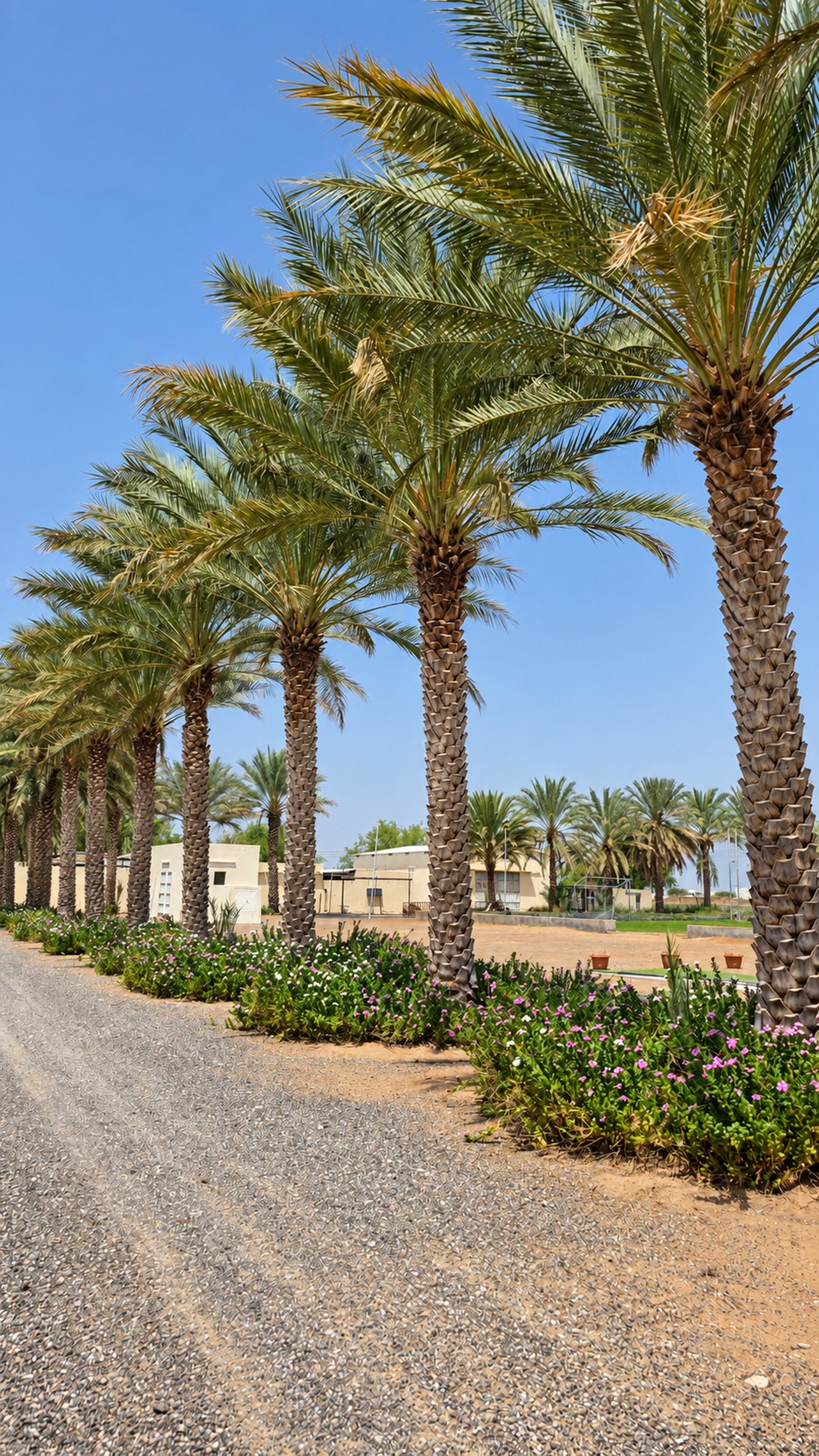 Palm-lined path